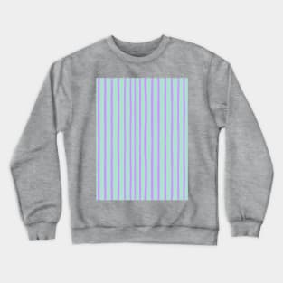 Purple and Mint Green Brush Stroke Stripes Crewneck Sweatshirt